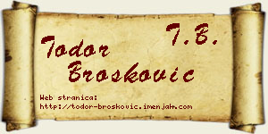 Todor Brošković vizit kartica